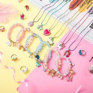 New 18 Pcs Kids Jewelry for Girls Necklaces Bracelets and Rings Set with…